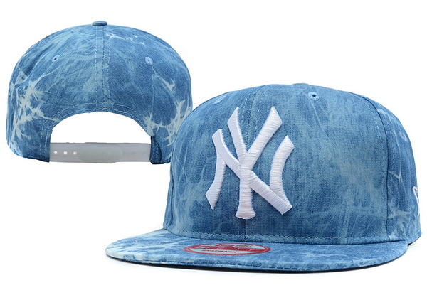MLB New York Yankees NE Acid Wash Denim Snapback Hat #96